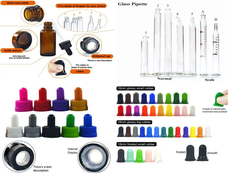 essential oil glass dropper bottles details
